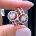 3 CTW Round Cut White Cubic Zirconia 925 Sterling Silver Stylish Ring