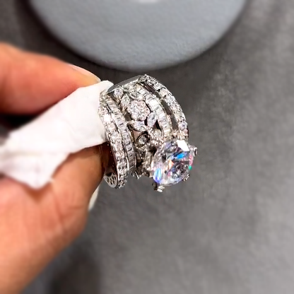 7 CTW Round Cut White Cubic Zirconia 925 Sterling Silver Engagement Ring