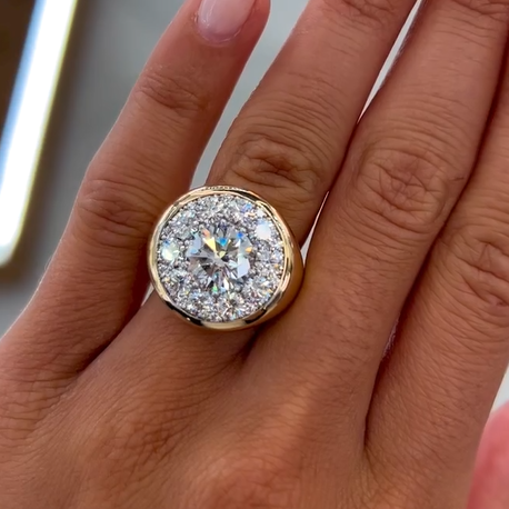 5.5 CTW Round Cut White Cubic Zirconia 925 Sterling Silver Vintage Engagement Ring