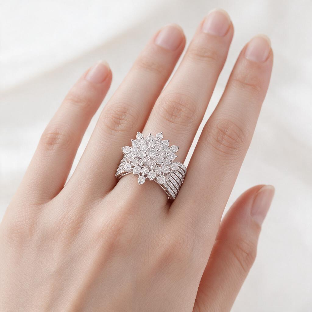 5.0ctw Round Cut Elegant Multi-Shank Ring