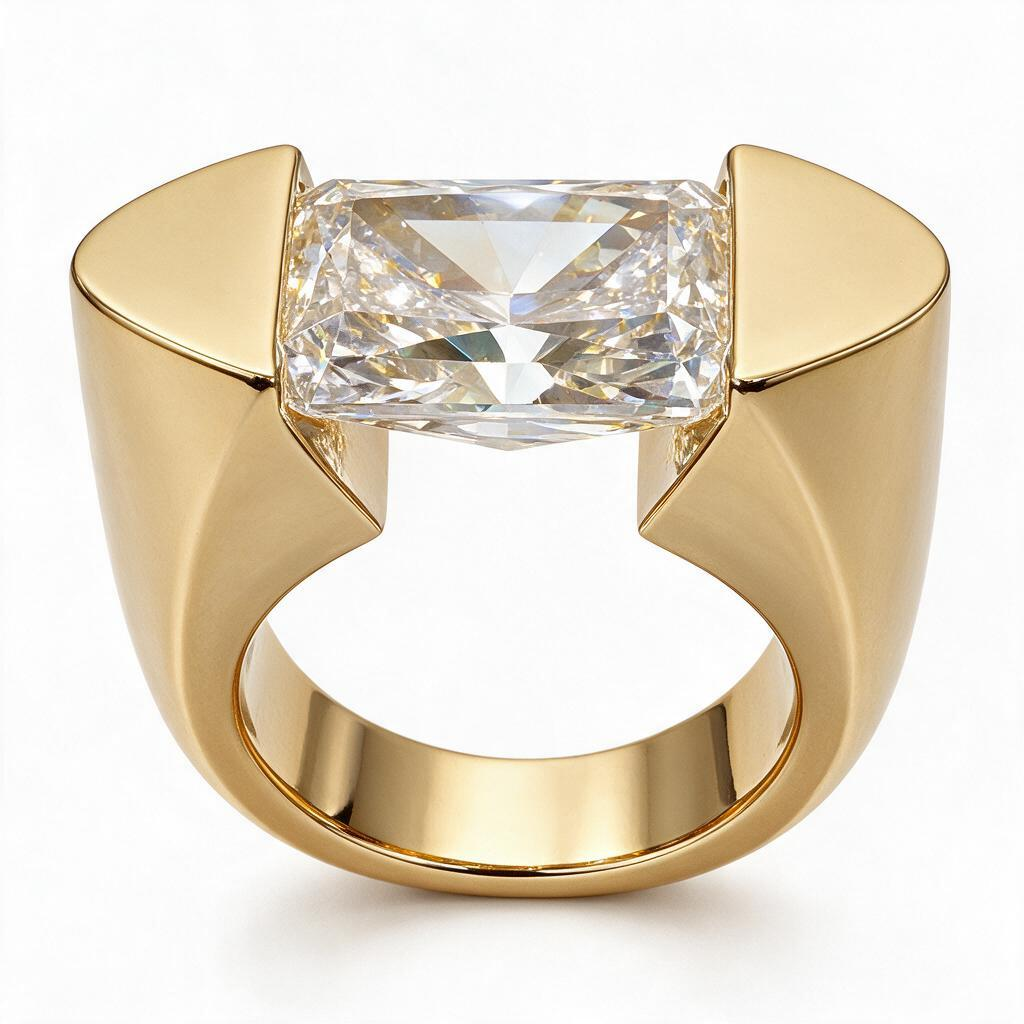 12 CT Radiant Cut White Cubic Zirconia 925 Sterling Silver Engagement Ring