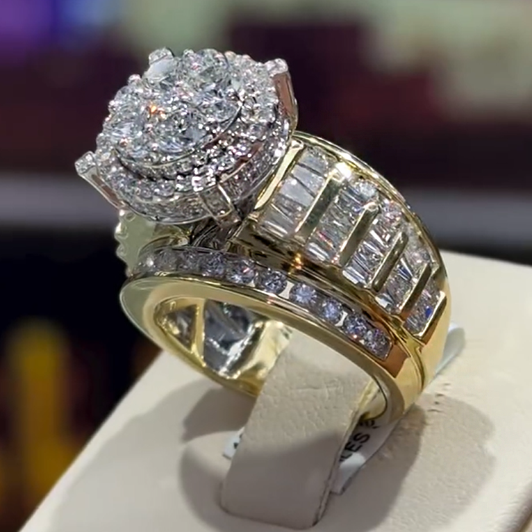4 ctw Round Cut White Cubic Zirconia 925 Sterling Silver Engagement Ring